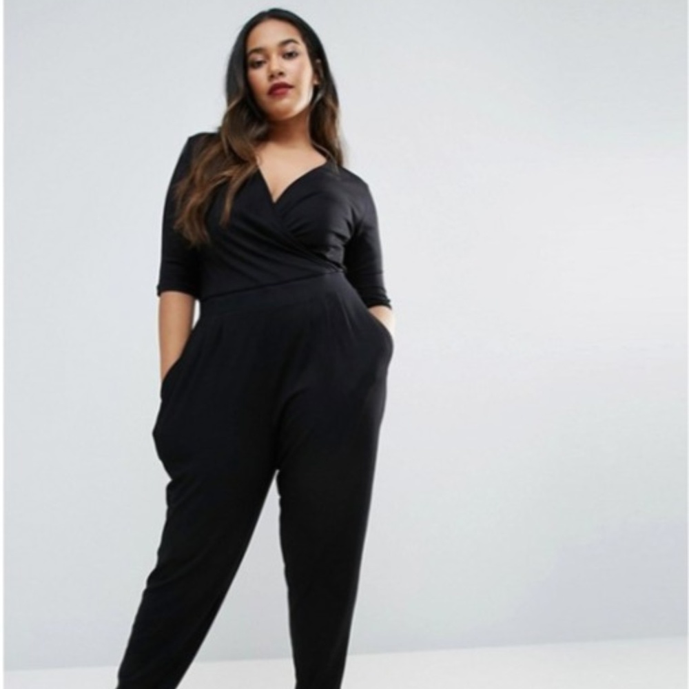 NWT ASOS curve  wrap jumpsuit with 3/4 sleeve